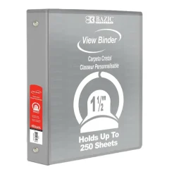 BAZIC® 3 Ring View Binder with Pockets, 6ct.