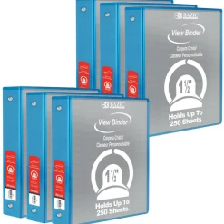 BAZIC® 3 Ring View Binder with Pockets, 6ct.