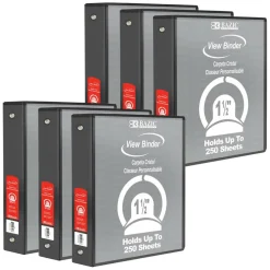 BAZIC® 3 Ring View Binder with Pockets, 6ct.