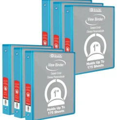 BAZIC® 3 Ring View Binder with Pockets, 6ct.