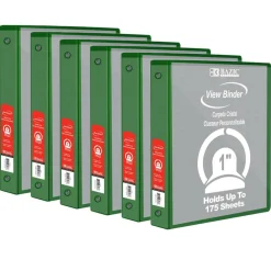 BAZIC® 3 Ring View Binder with Pockets, 6ct.