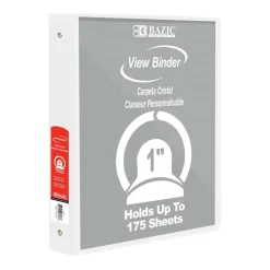 BAZIC® 3 Ring View Binder with Pockets, 6ct.