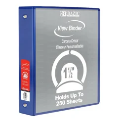 BAZIC® 3 Ring View Binder with Pockets, 6ct.