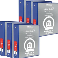 BAZIC® 3 Ring View Binder with Pockets, 6ct.