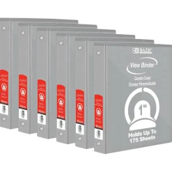 BAZIC® 3 Ring View Binder with Pockets, 6ct.