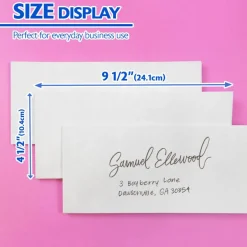 BAZIC #6 3/4 Security White Envelopes, Self-Seal, 30 Count
