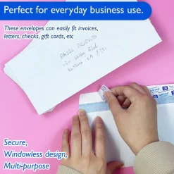BAZIC #10 Security White Envelopes, Self-Seal, 40 Count