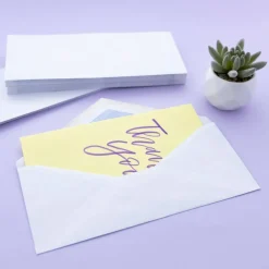 BAZIC #10 Security White Envelopes, Gummed, 40 Count, Security-Tint Paper