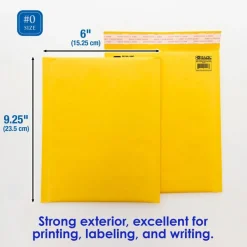 BAZIC Self-Seal Bubble Mailers (#0) 6" x 9.25" (4/Pack)