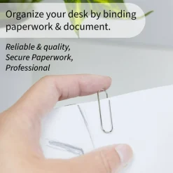 BAZIC Silver Paper Clips, No.1 Regular 33 mm, 200 Count, Smooth Steel Clips