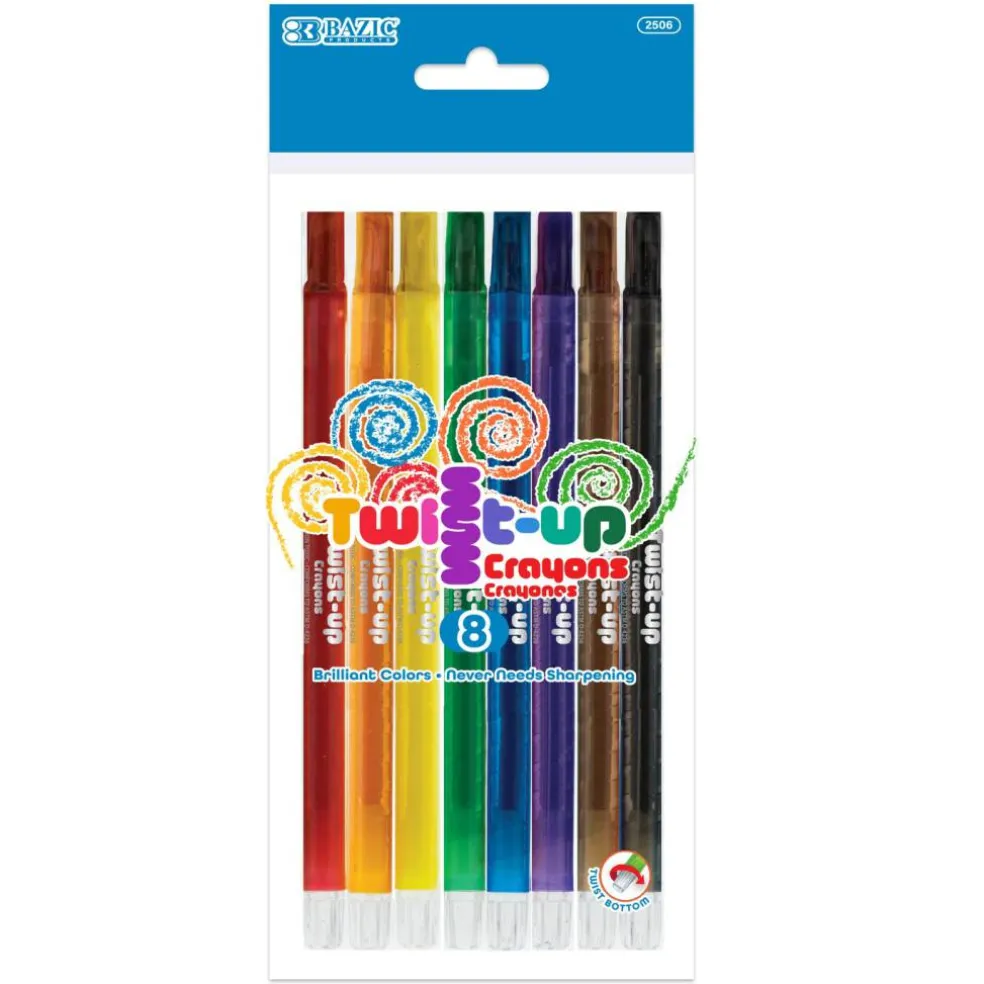 BAZIC Twist-Up Propelling Crayons 8 Color