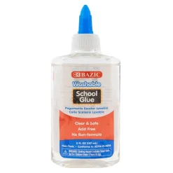 BAZIC Washable Clear School Glue, 5 fl oz, for School Crafts Slime