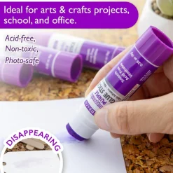 BAZIC Washable Disappearing Purple Glue Sticks, 0.28 oz