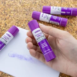 BAZIC Washable Disappearing Purple Glue Sticks, 0.28 oz, 4 Count