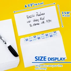 BAZIC #6 3/4 White Envelopes, Self-Seal, 65 Count, for Mailing Office