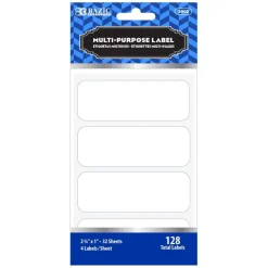 BAZIC White Multipurpose Label 2 3/4" X 1" (128/Pack)