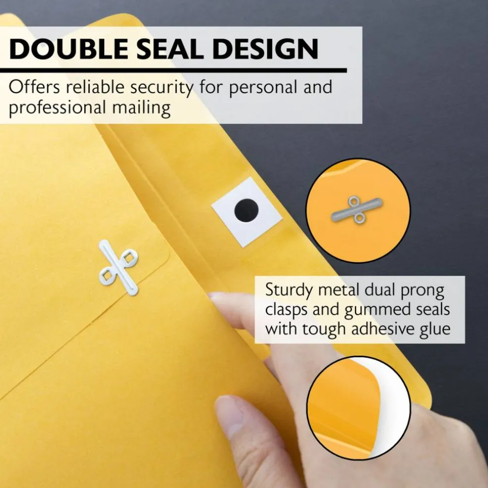 BAZIC 9 x 12 in Manila Clasp Envelopes, 100 Count, Metal Clasp Closure