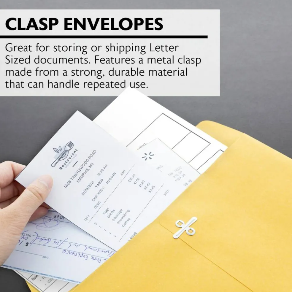 BAZIC 9 x 12 in Manila Clasp Envelopes, 100 Count, Metal Clasp Closure