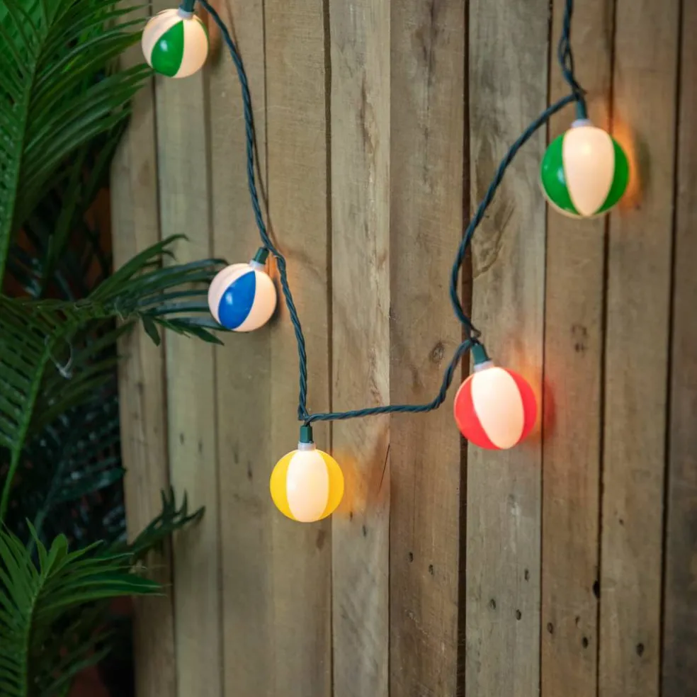 Beach Ball Patio Light with Green Wire Set