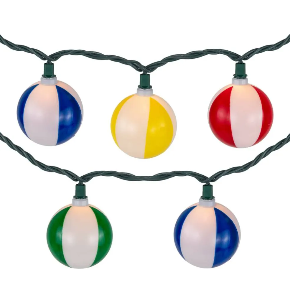 Beach Ball Patio Light with Green Wire Set