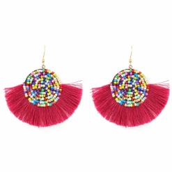 Beaded Tassel Dangle Earrings by Make Market®