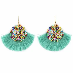 Beaded Tassel Dangle Earrings by Make Market®