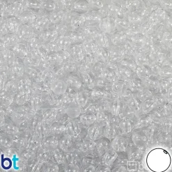 BeadTin Crystal Transparent 6mm Round Plastic Craft Beads (500pcs)