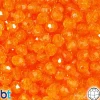 BeadTin Orange Transparent 8mm Faceted Round Plastic Craft Beads (450pcs)