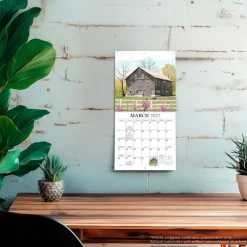 Beckoning Barns | 2027 7 x 14 Inch (Hanging) Monthly Mini Wall Calendar | Featuring the Artwork of Lori Deiter