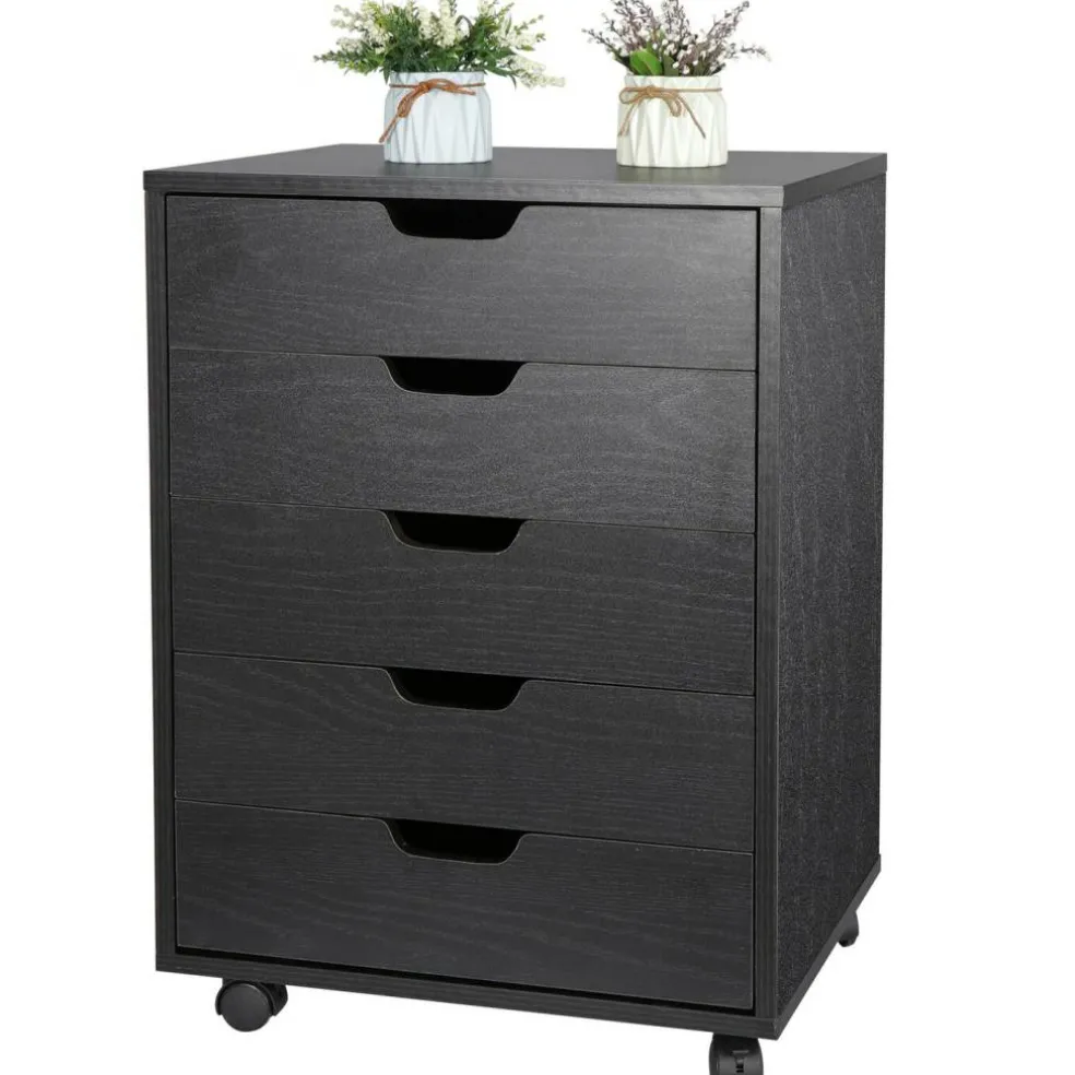 Bedroom Save Space Indoor 5 Drawer Dresser Clothing Storage.