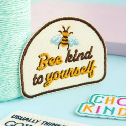 Bee Kind To Yourself Embroidered Iron-On & Adhesive Patch by Make Market®
