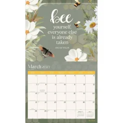 Bee Kind | 2027 13.75 x 24 Inch (Hanging) Monthly Deluxe Wall Calendar | Featuring the Artwork of Melissa Malkowski | Linen Envelope | Foil Stamped Cover