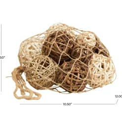 Beige Dried Plant Handmade Natural Foliage with Fishnet Bag