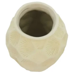 10" Beige Seashell Embossed Ceramic Vase by Ashland®