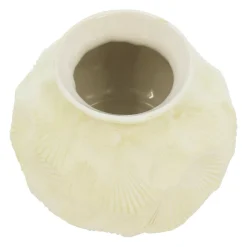 8" Beige Seashell Embossed Round Ceramic Vase by Ashland®