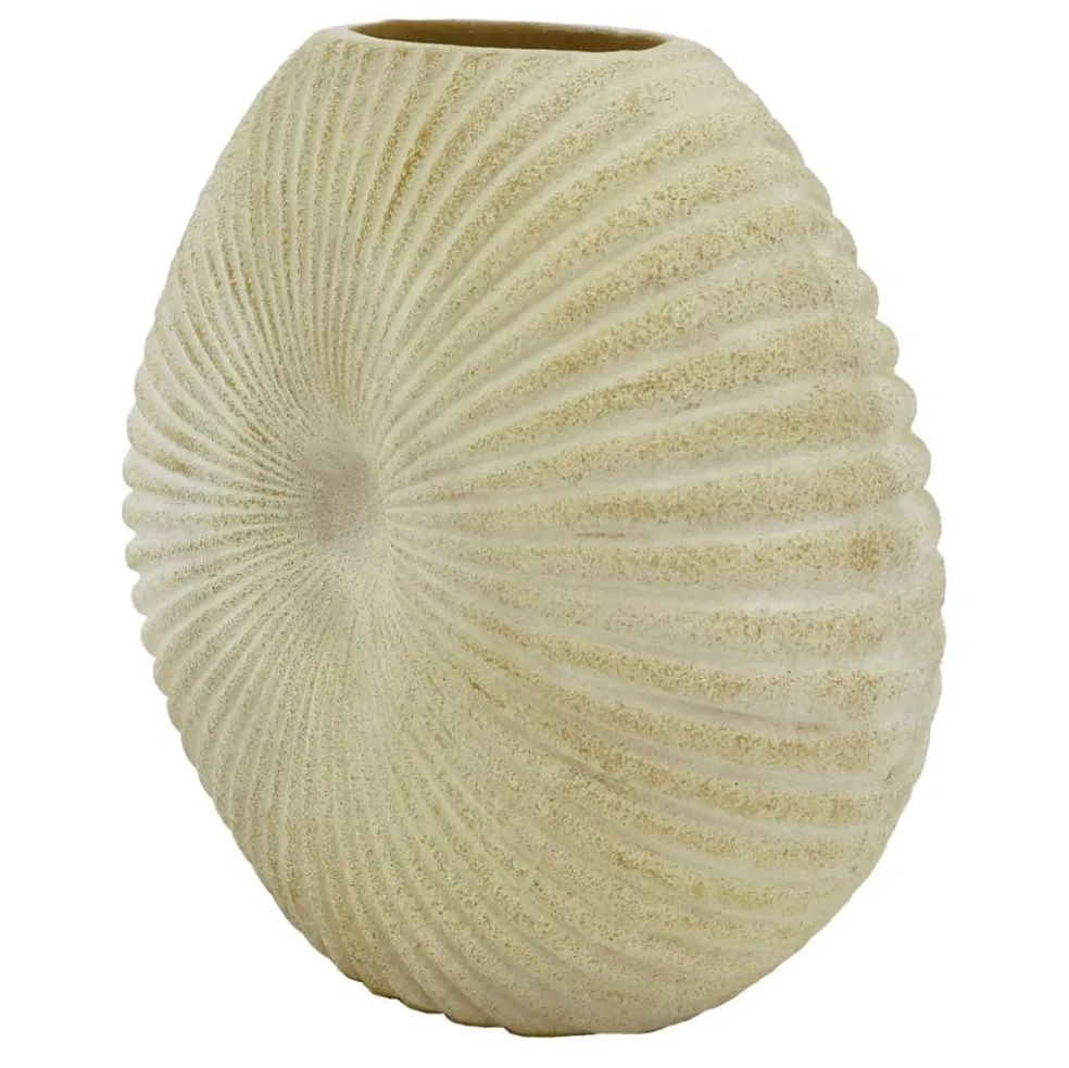 9.5" Beige Shell Ceramic Vase by Ashland®