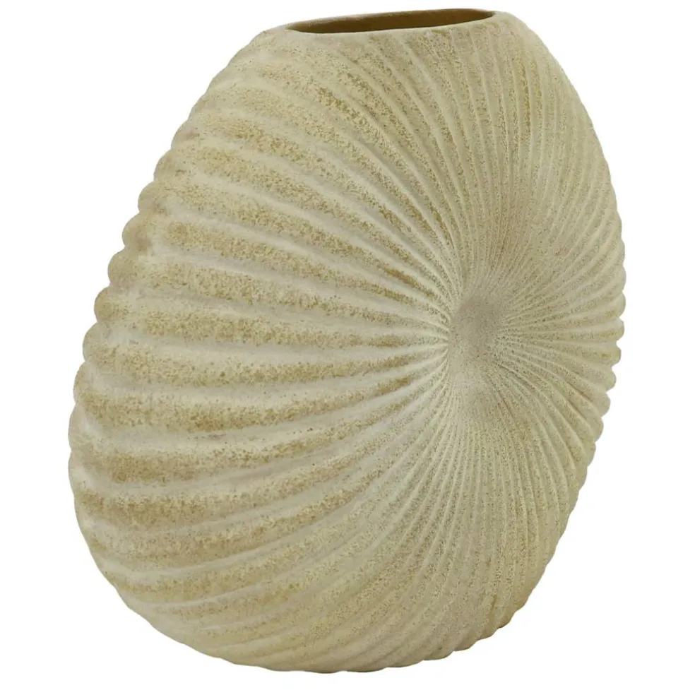 9.5" Beige Shell Ceramic Vase by Ashland®