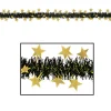 Beistle 12ft. Black & Gold Metallic Star Garland