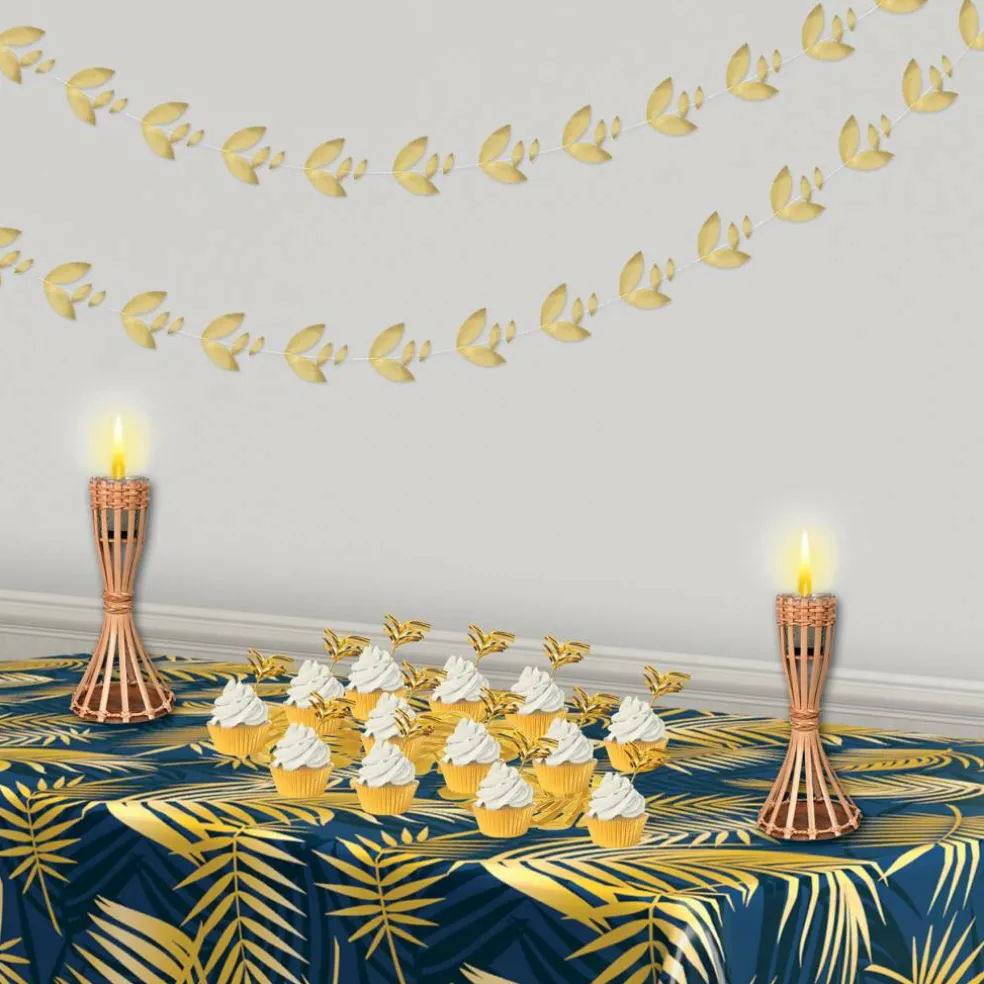 Beistle 11ft. Gold Foil Leaves Garlands, 2ct.