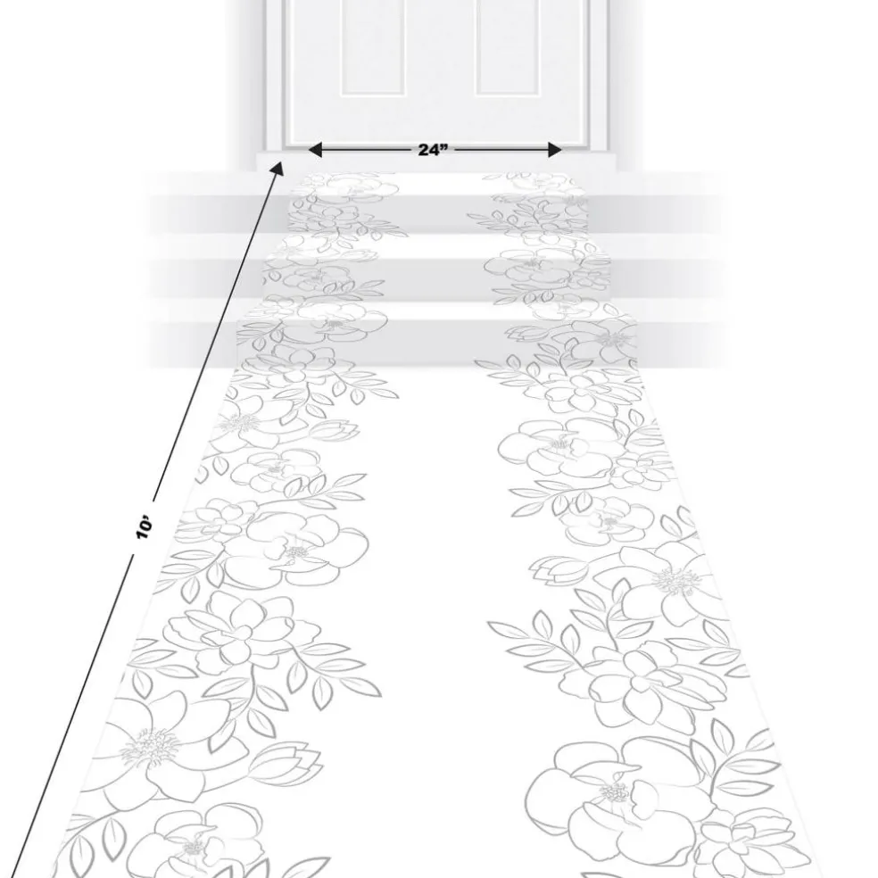 Beistle 10ft. White Floral Runner