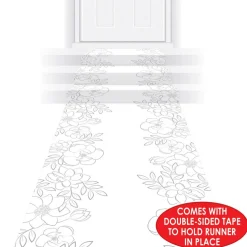 Beistle 10ft. White Floral Runner