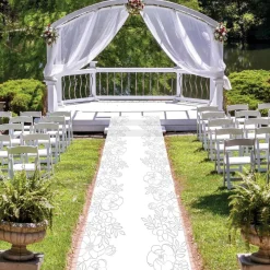 Beistle 10ft. White Floral Runner