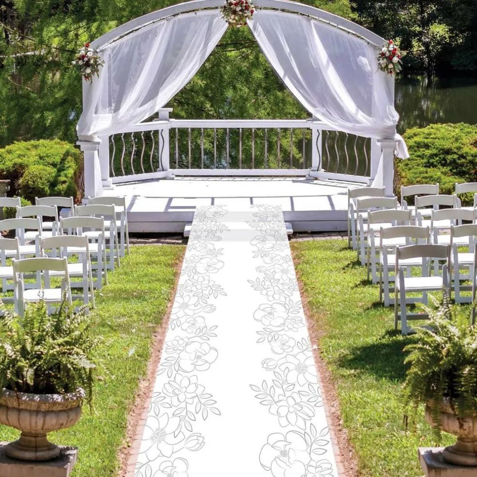 Beistle 10ft. White Floral Runner