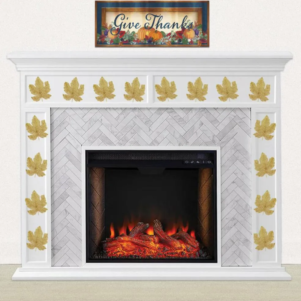 Beistle 7" Glittered Fall Leaves, 8ct.