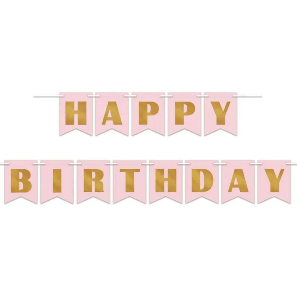 Beistle 6in. x 10Feet Foil Happy Birthday Streamer - 12 Pack