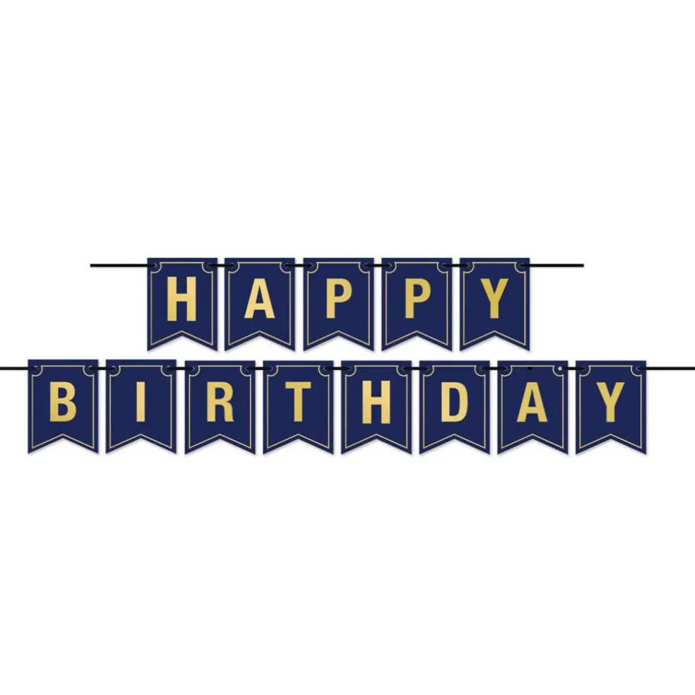 Beistle 6in. x 10Feet Foil Happy Birthday Streamer - 12 Pack
