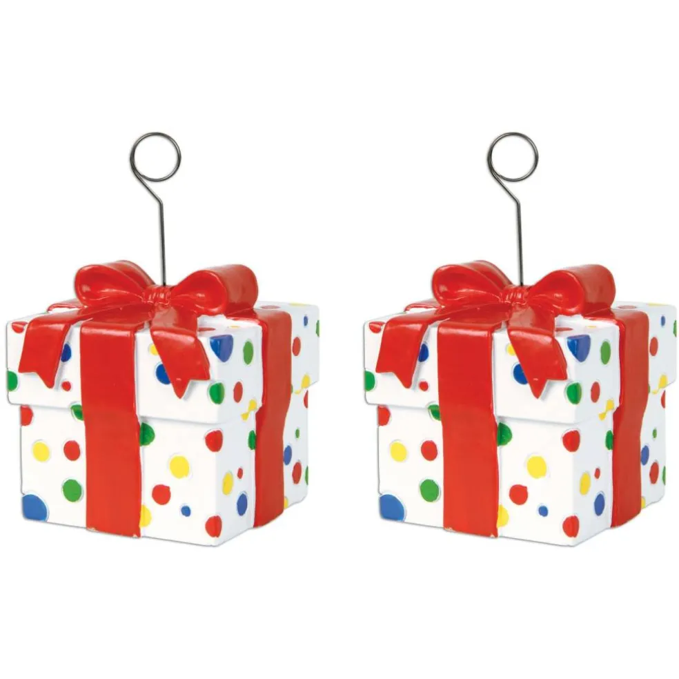 Beistle 6oz. Polka Dots Gift Box Photo & Balloon Holders, 2ct.