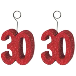 Beistle 6oz. Red Glittered Number Photo & Balloon Holders, 2ct.