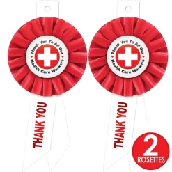 Beistle 6.5"​‌ Thank You To All Our Health Care Workers Rosettes, 2ct.
