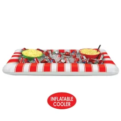 Beistle 28" x 4.47ft. Inflatable Red & White Striped Buffet Cooler